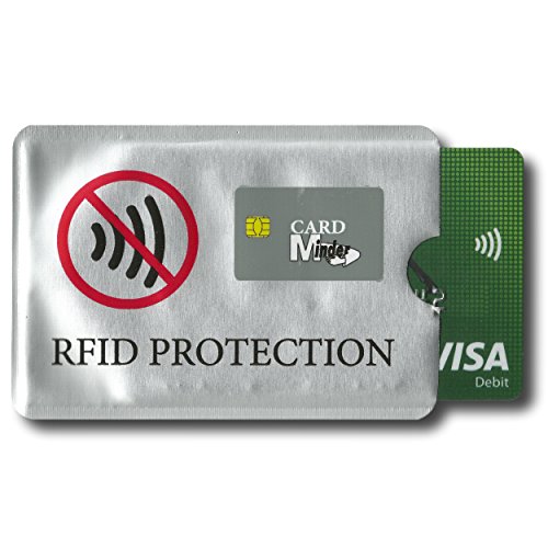 EPOSGEAR Card Minder RFID Blocking Anti Theft Secure Protector Sleeve Holder Wallet for Credit / Debit / ID / Oyster Cards - Prevent Fraud, Theft, Accidental and Clash Payments (1)