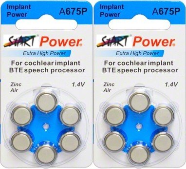 StartPower - 12 Pilas de botón para aparato auditivo, procesadores de habla CI - Tamaño A675 P - 1.45V - 550mAh - PR44 P