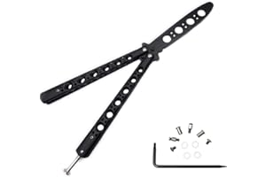 PAIDASHU ATWG Navaja Mariposa, para Entrenamiento, para Practicar, arcoíris, Metal, de Acero, desafilado, con Funda