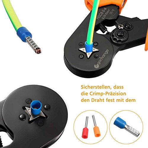 800 Stecker Crimpzange Set, GOCHANGE Zwinge Crimper Zange mit 800 Aderendhülsen Kabelschuhe Tool Kit, 0.25-6.0mm Crimpwerkzeuge für isolierte unisolierte Aderendhülsen Ratsche Kabelschuhe - 5