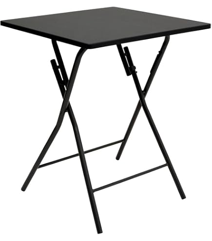 Table Pliante Carrée Noire 60cm - Table Salle à Manger Et Bureau Pratique Intérieur Extérieur