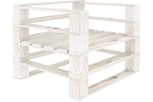 vidaXL Holz Garten Palettensessel Palettenmöbel Sessel Stuhl Gartenmöbel Lounge Loungesessel Einzelsofa Palettensofa Gartensofa Sofa Weiß