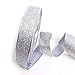 Produktbild Newin Star 79 Zoll-Dekorationen Weihnachtsband Wired Rand Ferien Shimmer Stoff Glitzer-DIY Fertigkeit Weihnachtsschmuck (Silber)