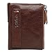 Produktbild Herren Leder Geldbörse, RFID Block Herren Geldbörse, Double Zip Double Fold Geldbörse Herren, Kreditkarteninhaber Münzfach Geldbörse,Brown