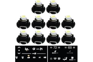 SOIKOI Jtech 10x T3 Neo Wedge LED White Car Dashboard Instrument Cluster Panel, A/C Climate Control HVAC Switch Light Bulb