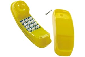 HERMIC WICKEY Telefon Spieltelefon Kindertelefon Telefonattrappe, gelb, 21 x 7 x 10cm