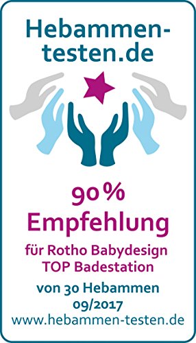 Rotho Babydesign Badestation TOP / 100 cm Breite / Babywanne weiß mit Aufbewahrungsfächer & Badewannenständer, höhenverstellbar - 7