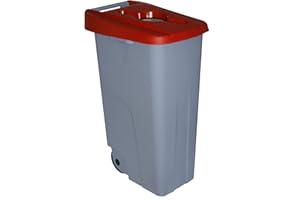Denox Conteneur Recyclage, 110 L, Rouge