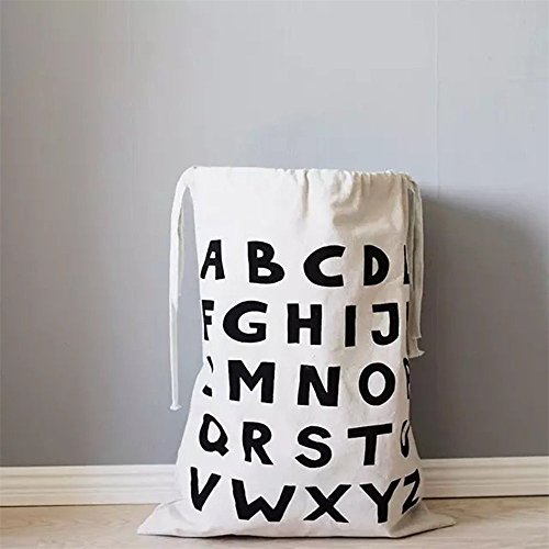 Canvas Jumbo Duvet Aufbewahrungsbeutel, Stoff Wäschebeutel Wäschekorb Großer Hängen mit String Toys Aufbewahrung Reisetaschen Taschen (26 Buchstaben) - 2