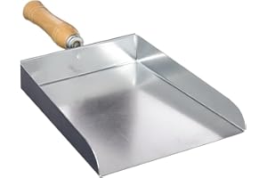 PEGANE Pelle à Cendre pour cheminée, Ramasse poussière avec Petite Manche en Acier/Bois Coloris Gris - 23,5 x 20 cm