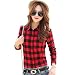 Cozami Checkered Printed Full Sleeves Red/Black/White Casual Shirts for Women RS.434.00