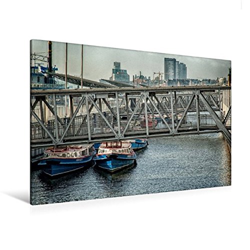 Premium Textil-Leinwand 120 cm x 80 cm quer, Barkassen | Wandbild, Bild auf Keilrahmen, Fertigbild auf echter Leinwand, Leinwanddruck (CALVENDO Orte)