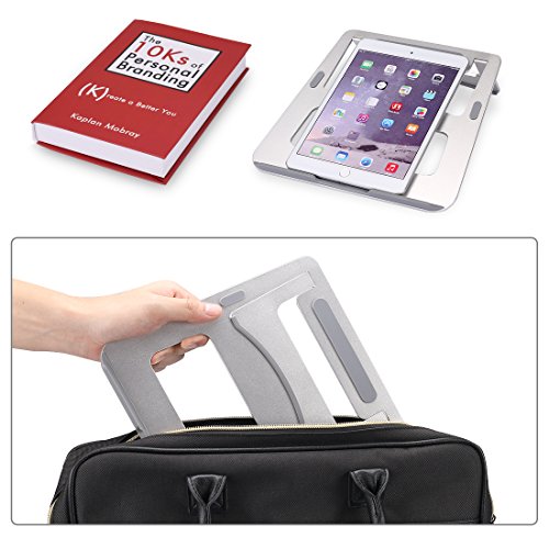 Faltbarer Laptop Ständer, J-Bonest Universal Aluminium Laptop-Standplatz Notizbuch-Kühlen Ergonomischer Komfortabler Notebook Halterung Leichtklapp Computer Halter für 11-15 Zoll (Faltbar) - 5