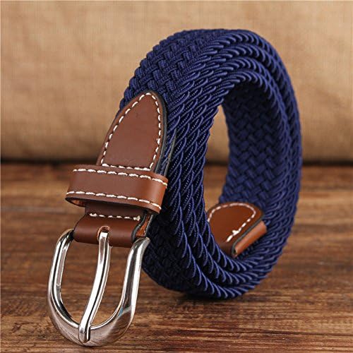 LLZZPPD Canvas Belt/Woven/Breathable/Women's Fine All-Round Canvas Braided Thin Belt Elastic Elastic Youth Belt/Outdoor/Quick-drying/Washed/Tactical Belt/Birthday/Gift/Couple/Valentine's Day/Accessories,Blue,100cm