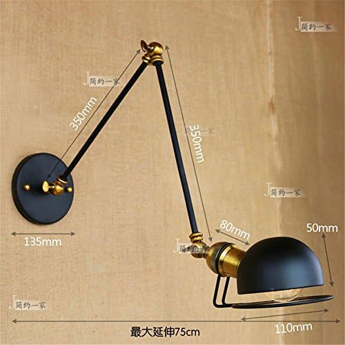 French wall lights iron black exterior housing Villa Nga door garden courtyard double section head led wall lamp C