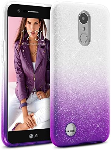 LG K10 2017 Case, TheBlingZ.® Sparkle Premium Hybrid Glitter Bling Bling TPU phone Case Cover For LG K10 2017 - Purple Shading
