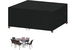 VANSHEIM Garden Furniture Covers Waterproof Outdoor Furniture Covers for Outside Table Cover for Garden Furniture Cover Outdoor Furniture Set Covers Anti-UV 420D Oxford Fabric 140x90x75cm