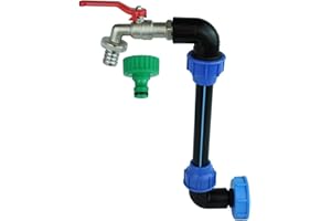 GASMIS IBC Schwanenhals 3/4" Auslaufhahn für Regenwassertank Wasserfaß Regenfass IBC-Container Tankhahn S60x6 Wasserhahn Absperrhahn 3/4 Zoll IBC Adapter für das Bequeme Befüllen der Gießkanne