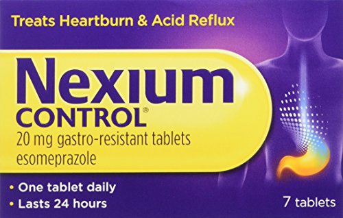Nexium Control (7 Count) Heartburn and Acid Reflux Relief Tablets, 20mg Gastro-Resistant Esomeprazole Tablets
