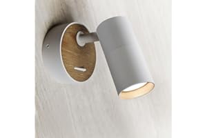 ouglres Applique Murale Moderne Blanc Vintage Applique Murale Industrielle Retro Spot Mural en Acier/Aluminium Applique Murale Compact Eclairage Salon Chambre Douille : GU10, Lot de 1