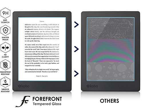 Forefront Cases® [HD KLARHEIT] Gehärtetes Glas Bildschirm Schutz Protektor Folie für Kobo Aura H2O 2. Edition (Veröffentlicht 2017) [ULTRA DÜNN nur 0.3mm] (Packung mit 2) - 2