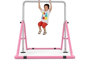 Lightakai Turnreck Gymnastik Kinder, Faltbar Turntrainingsgeräte Höhenverstellbar Turnstangen Garten Reck Reckanlage Turnstangen Horizontale Training Bar Trainingsgeräte Outdoor Fitness