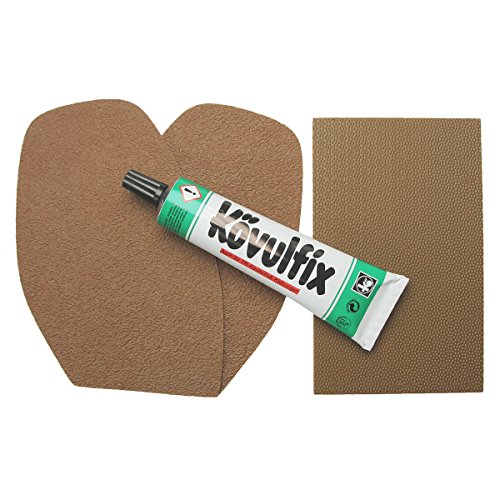 Preisvergleich Produktbild Schuhsohlen und Schuhabsatz Schuh Reparaturset Speckgummi hell + Kövulfix 60gr.
