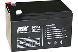 DSK 10364 - Batería plomo tecnología Gel 12V 12 Ah, Negro ideal para cualquier aparato de movilidad eléctrica