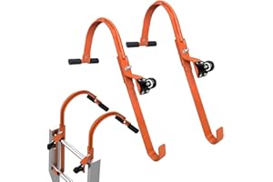 BLYEMICHDI Zestaw haków do drabiny dachowej, stabilizator drabiny przedłużającej, stabilizator drabiny stalowej 226 kg, hak dachowy z kółkami, gumowy uchwyt w kształcie litery T do zapobiegania uszkodzeniom,