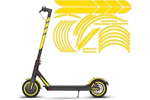 Feegow Autocollant réfléchissant pour scooter électrique, film réfléchissant la nuit, autocollants latéraux pour trottinette électrique M365 (jaune)