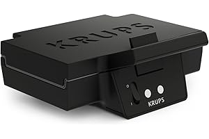 ‎KRUPS Krups Sandwichmaker, für perfekt zubereitete Sandwichtoasts in Dreiecksform, antihaftbeschichtete Platten, leichte Reinigung, kein Anbrennen, Temperaturkontrollleuchte, 850 W, 31,6x15,5x29,5cm, FDK451