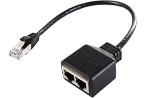 CERIOLL RJ45 Ethernet Adattatore Divisore, Adattatore Ethernet RJ45 Divisore, Sdoppiatore 2 Porte per Cat5, Cat5e, CAT6, Cat7 Sdoppiatore Etherne per Connessione a Banda Larga Home Office