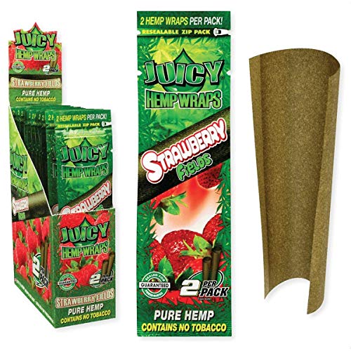 PAPEL DE CAÑAMO JUICY BLUNT SABOR FRESA PACK DE 2 PAPELES (CADA ESTUCHE CONTIEN 25 PACKS)