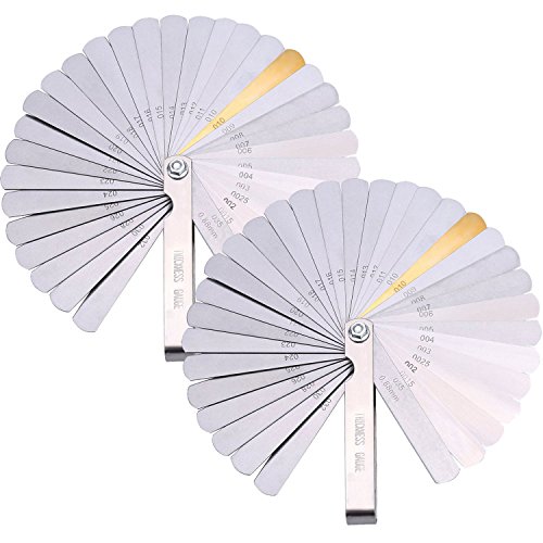Hotop 2 Packung 32 Klingen Edelstahl Fühlerlehre Dual Marked Metric und Imperial Gap Messgerät