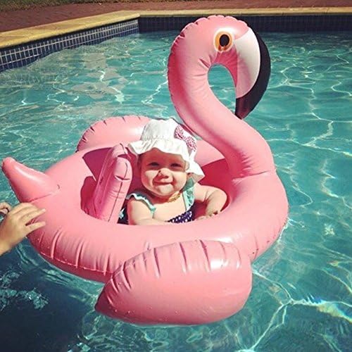 TYCN Baby Inflatable Flamingo Swimming Ring Pool Party Inflatable Float Raft PVC Material Summer Outdoor Sports Perfect Pool Beach Water Recreation Decorations Toys (Pink Flamingo Baby)