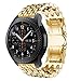 Produktbild htfrgeds Ersatz für Unisex Edelstahl Armband für Samsung Galaxy Watch 46mm Edelstahl Armband Edelstahl,Metall Armbänder mit Schnellverschluss für Damen&Herren (Gold)