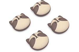 PlayVital 4PCS Thumb Grip Caps do ps5 Controller Nakładki na kciuk do ps4,Analogowa Osłona Sztyftu kompatybilny z Xbox Series X/S,Uchwytami na Kciuki do Switch Pro-Mały Szop Pracz