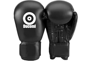 Ducomi Mike Guanti Pugilato MMA — Guantoni Sacco Boxe in Ecopelle Regolabili - Protezione Polso Guanto per Allenamento, Kickboxing, Muay Thai