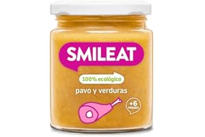 Smileat - Tarrito infantil de Pavo y Verduras - para Peques +6 Meses - Sin Azúcar ni Sal Añadido - Materia Prima de Calidad. Textura Suave y Fácil de Comer - 230g