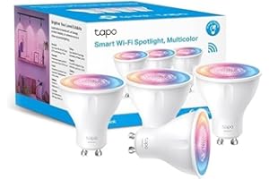 Tapo Ampoule Connectée WiFi, Ampoule LED GU10 Multicolore 2200K-6500K, Dimmable 350 Lumens, 3.7W équivalent à 50W, Compatible avec Alexa et Google Home, Economie d'énergie, L630(4-pack)
