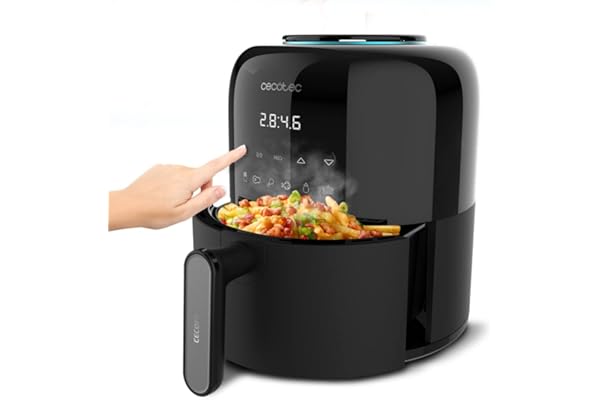 Cecotec Freidora de Aire sin Aceite de 2,5L Air Fryer Cecofry Pixel 2500 Touch. 1200W, Táctil y Compacta, Temporizador, Contr