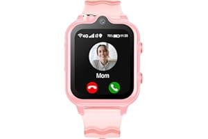 Carneedi 4G Smartwatch Kind mit GPS, Telefonfunktion, WiFi, Videoanruf, Kamera, SOS, Schulmodus, Kinder Smartwatch für 5–16 Jahre, ANDROID 8.1-ROSE