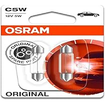 10 Lampes Soffitte Osram C5W - 12V, 5W, Argent, Pour Plaque Immatriculation Et éclairage Intérieur