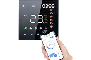 Irfora Smart Tuya termostat WiFi, sterowanie głosem, 3 A, cyfrowy programowalny wyświetlacz LCD, ekran dotykowy, ogrzewanie podłogowe, regulator temperatury, cyfrowy inteligentny termostat ścienny do