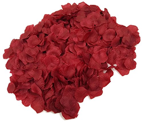 500 dunkelrote Rosenblätter, bordeaux rot – Hochzeitsdeko, Valentinstag, Heiratsantrag, Streudeko, Liebe, Romantisch, Basteln – dunkelrot, Stoff, Blütenblätter, Valentinsgeschenk, künstliche Blütenblätter - 9