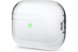 Elago Przezroczyste etui do Apple AirPods Pro 2. generacji (2022) – etui ochronne, odporne na wstrząsy, taśma żelowa w zestawie, bezprzewodowe ładowanie, zmniejsza żółknięcie (przezroczyste)