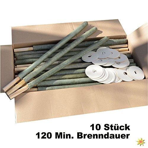Wachsfackeln 120 Min. Brennzeit 2 Stunden Wanderung Lagerfeuer Fackel Wachsfackel (10) - 2
