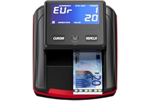 STANEW Détecteur de faux billets Euro avec batterie rechargeable, Détecteur automatique de faux billets, Pour plusieurs devises, Rouge