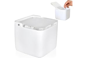 KOOK TIME Salero de Cocina con tapa de acrílico transparente basculante - Saleros blanco de cocina modernos con base cerámica para usar como salero y azucarero o especieros, 11.2 x 11.2 x 11.2 cm