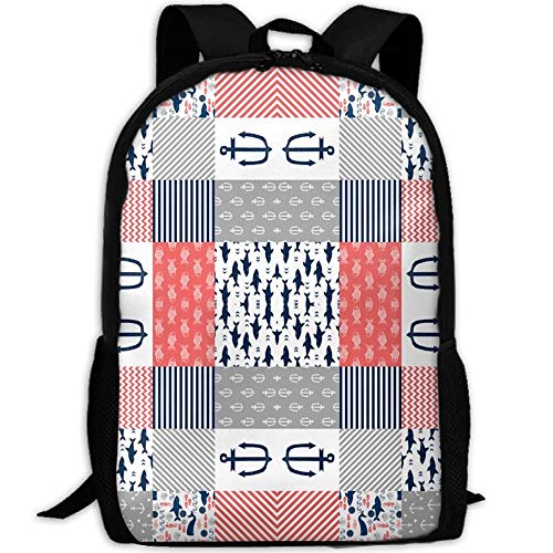 Cheater Quilt Railroad Baby Nautical Stylish Laptop Backpack School Backpack Bookbags College Bags ypack